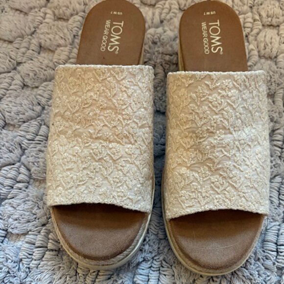 TOMS Margot Wedge Sandal - Size 7 - Picture 2 of 3